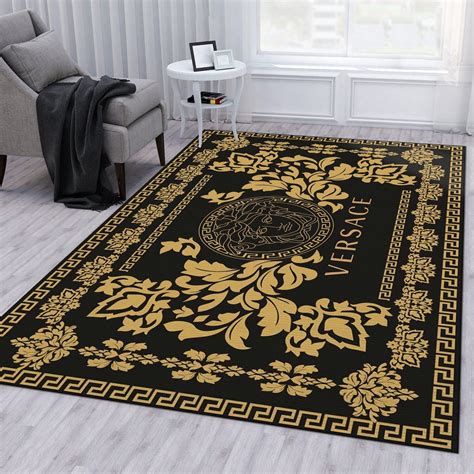 replica versace area rug|versace rug black and gold.